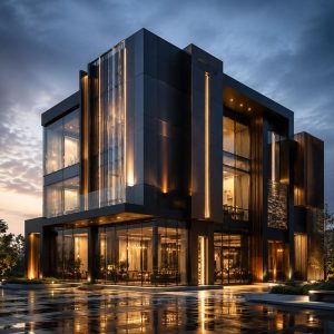 طراحی نمای سه‌بعدی ساختمان